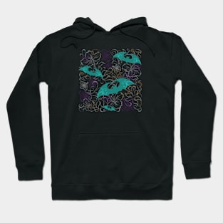 Bat Floral Pattern Hoodie